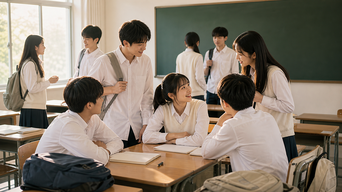 นักเรียนในห้องเรียนจากซีรีส์แนวโรงเรียน