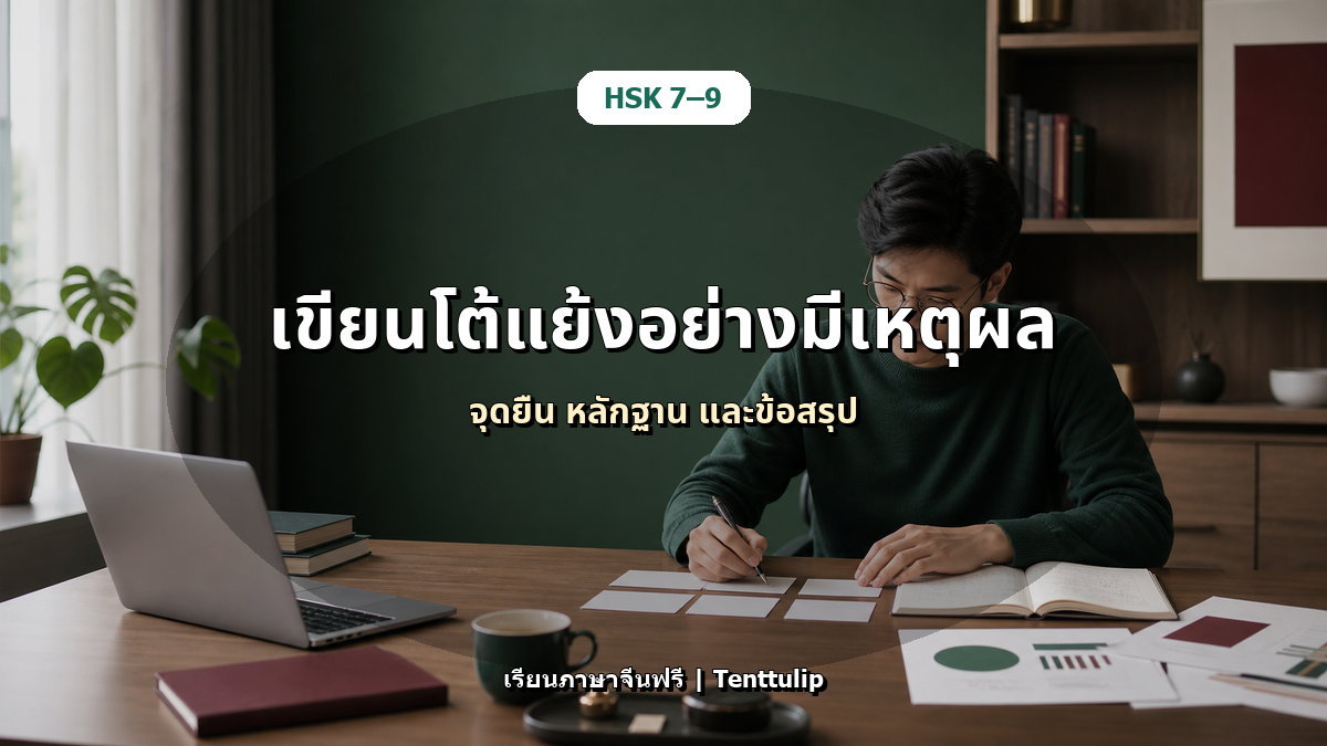 ปกบทความ HSK 7-9 เขียนโต้แย้งอย่างมีเหตุผล: โครงบทความระดับสูง