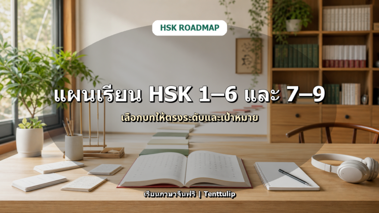 ปกบทความ แผนเรียนภาษาจีนตามระดับ HSK 1–6 และ HSK 7–9