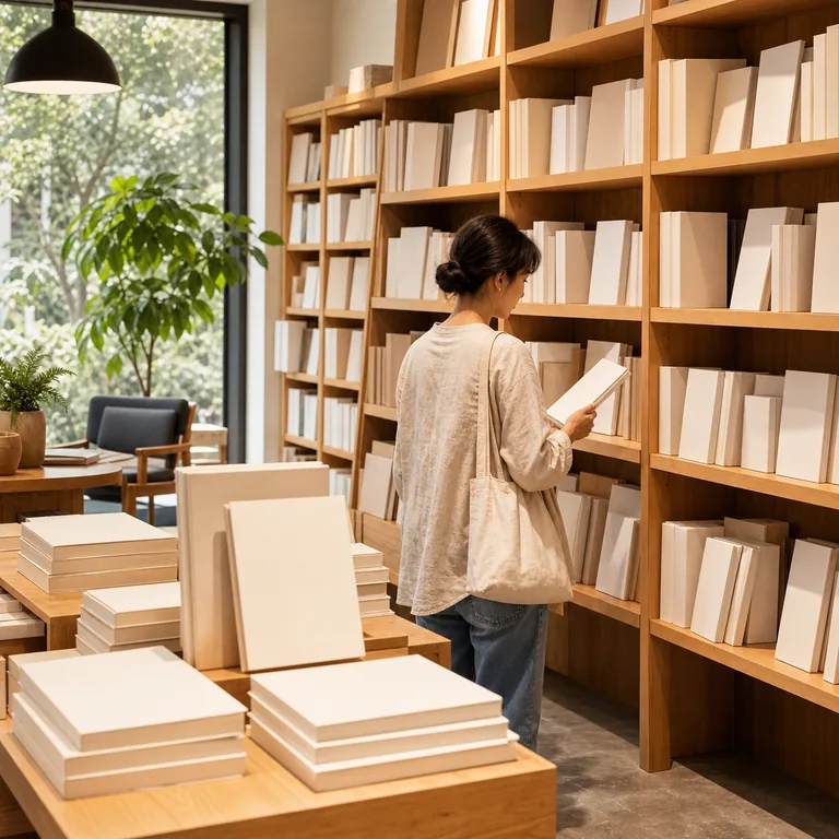 ภาพประกอบคำศัพท์จีน 书店 ลูกค้ากำลังเลือกหนังสือในร้านหนังสือ