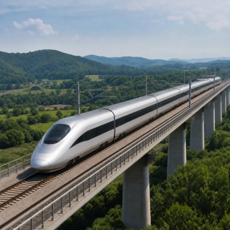 ภาพประกอบคำศัพท์จีน 高铁 รถไฟความเร็วสูงบนทางยกระดับ