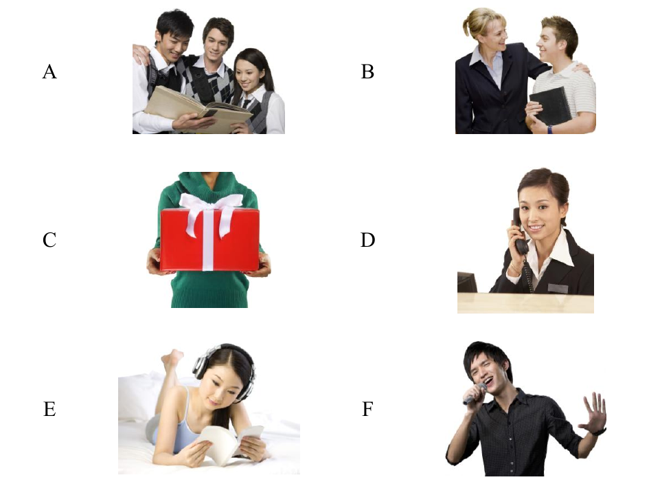 HSK 3 H31005 ตัวเลือกรูปภาพ A-F สำหรับข้อ 1-5