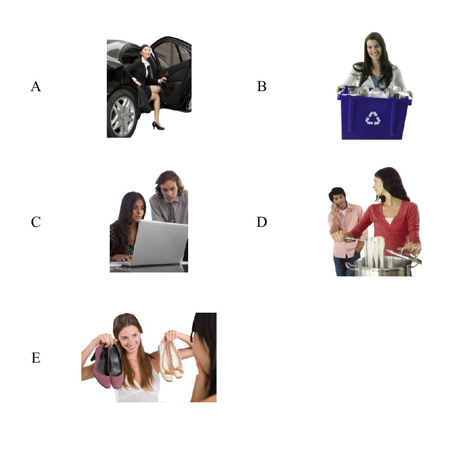 HSK 3 H31005 ตัวเลือกรูปภาพ A-E สำหรับข้อ 6-10