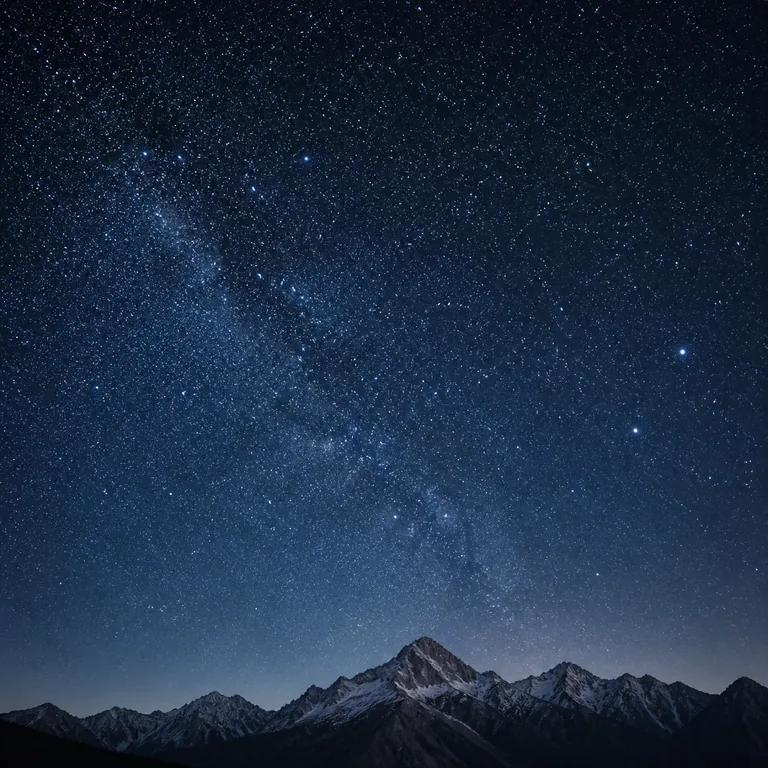 ภาพท้องฟ้ายามคืนเต็มไปด้วยดวงดาว สื่อความหมาย 星星 ว่าดาว