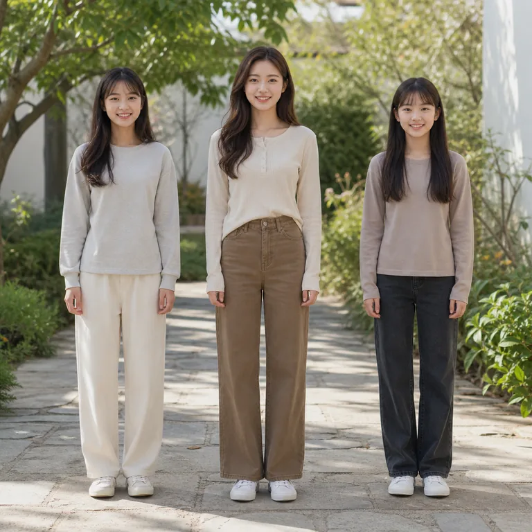 พี่น้องหญิงสามคนยืนด้วยกันโดยพี่สาวคนโตอยู่ตรงกลาง สื่อ 大姐 ในความหมายว่าพี่สาวคนโตของครอบครัว