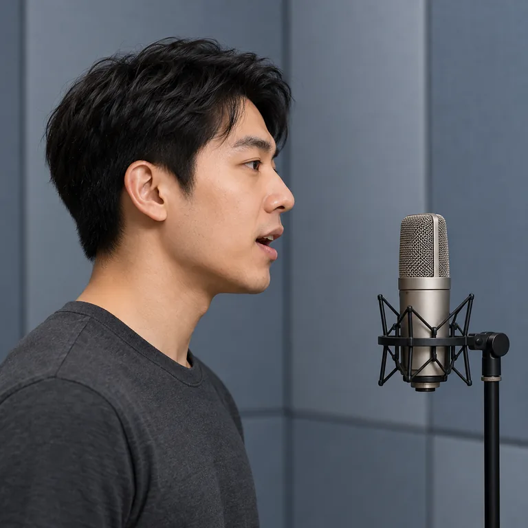ผู้ใหญ่กำลังพูดกับไมโครโฟน สื่อความหมายของ 语音