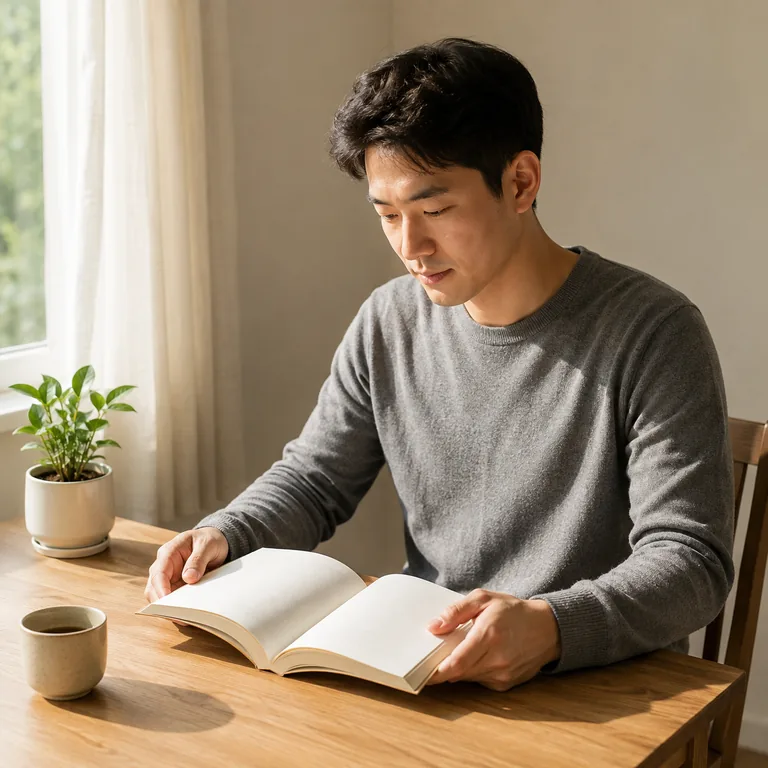 คนหนึ่งคนอ่านหนังสือเป็นกิจวัตร สื่อถึง 养成 การค่อย ๆ สร้างนิสัย