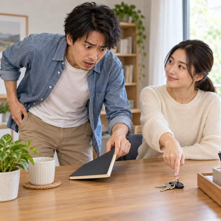 ผู้ใหญ่ลนลานหากุญแจขณะที่อีกคนชี้ตำแหน่งกุญแจอย่างสงบ