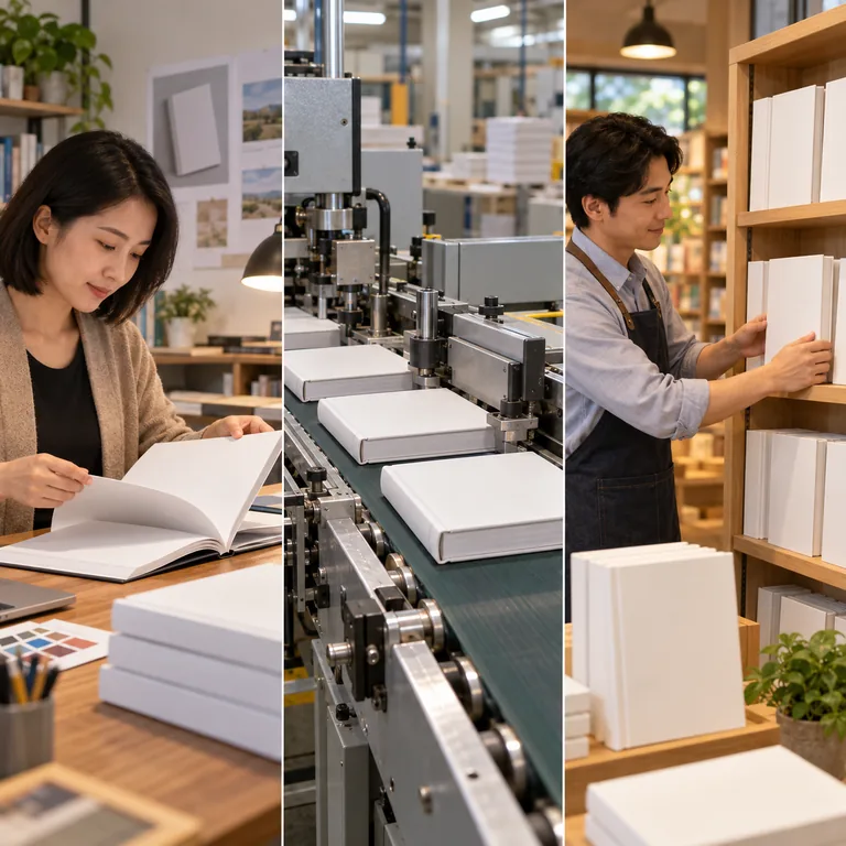 กระบวนการจัดพิมพ์หนังสือ ตั้งแต่บรรณาธิการตรวจต้นฉบับ โรงพิมพ์เข้าเล่ม จนหนังสือออกวางให้ผู้อ่าน