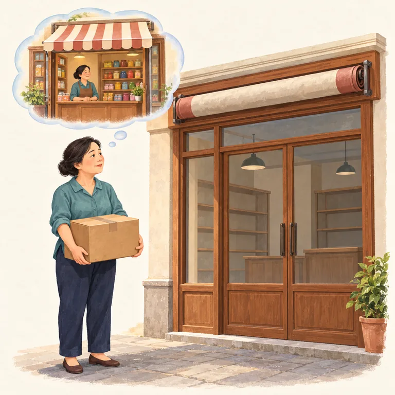 อดีตเจ้าของร้านถือกล่องหน้าร้านปิดที่ชั้นวางว่าง เทียบกับความทรงจำตอนยังเปิดขาย สื่อ 不再营业 ไม่เปิดกิจการอีกต่อไป