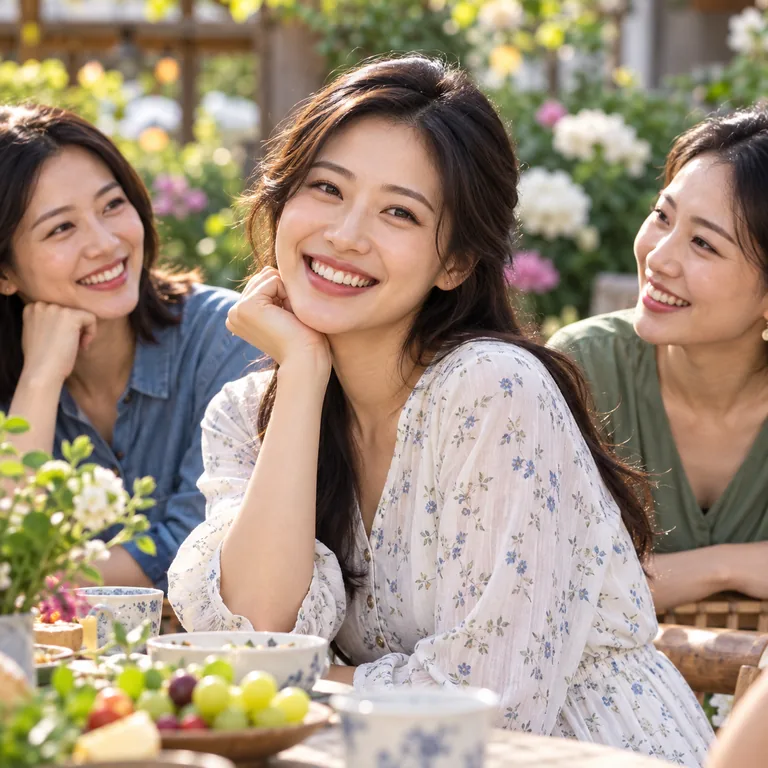 รอยยิ้มอบอุ่นที่มีเสน่ห์และดึงดูดความสนใจของเพื่อนรอบข้าง